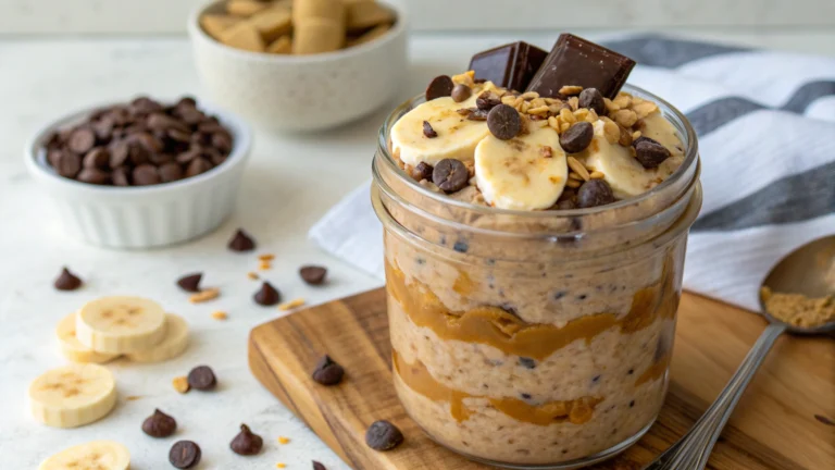 Chocolate Peanut Butter Banana Overnight Oats: Dessert for Breakfast, No Regrets