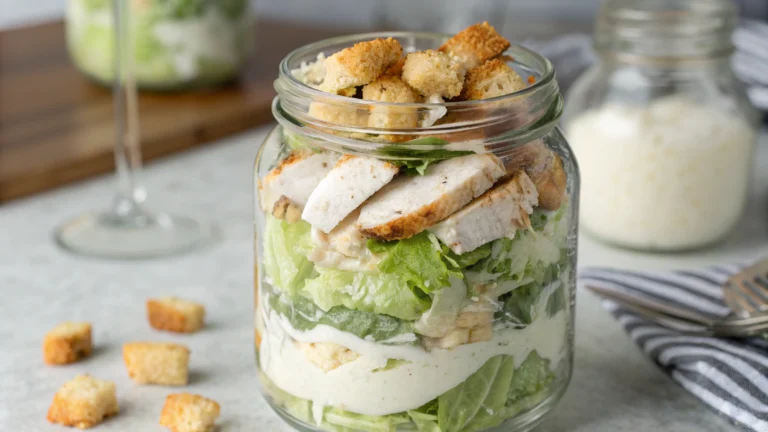 Mason Jar Chicken Caesar Salad: Layered, Crunchy, Ready to Flex