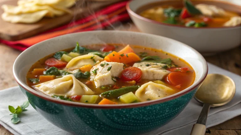Healthy Chicken Tortellini Vegetable Soup That Slaps