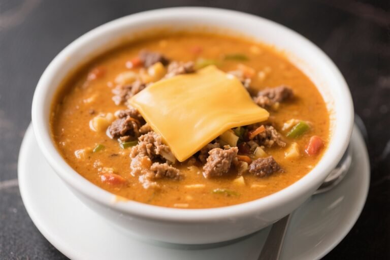 Hearty Cheeseburger Soup – Cozy, Comforting, and Satisfying