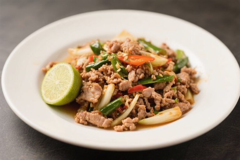 Thai Pork Mince Stir Fry With Native Lime – Bright, Zesty, and Fast