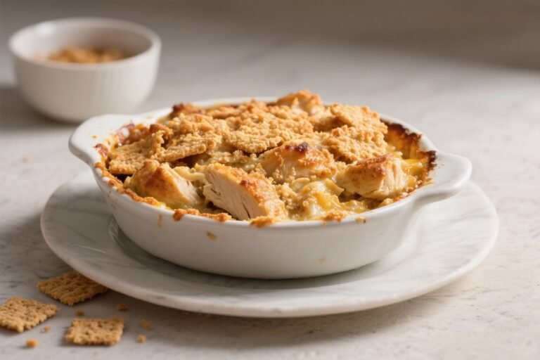 Crispy Ritz Cracker Chicken Casserole – Comforting, Crunchy, and Easy