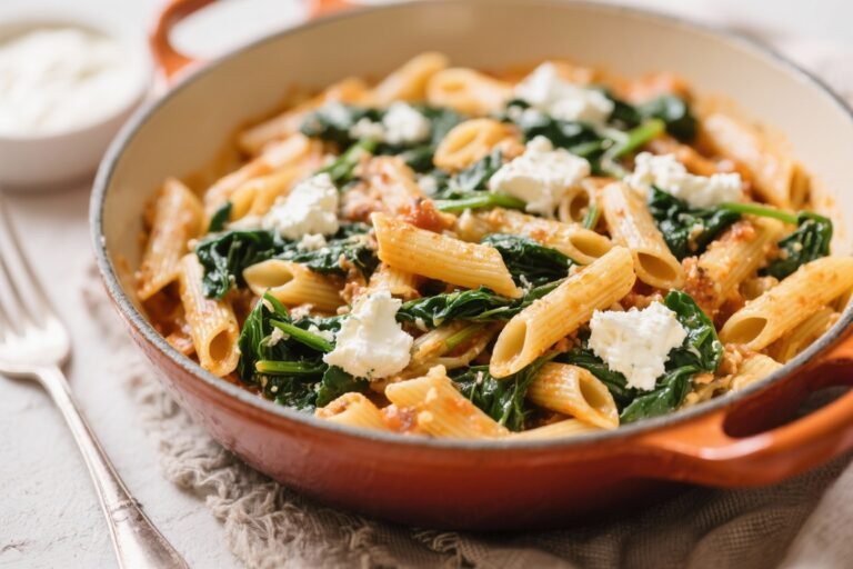 One-Pot Penne With Spinach & Ricotta – Creamy, Cozy, and Weeknight Easy