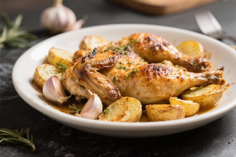Garlic Baked Chicken & Potatoes – Simple, Comforting, and Full of Flavor