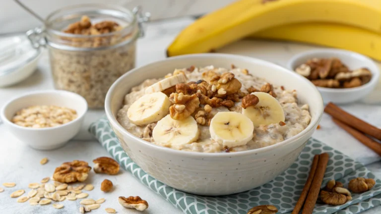 Banana Bread Overnight Oats with Walnuts: Breakfast That Slaps