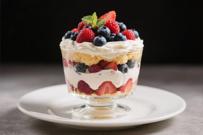 Mixed Berry Trifle with Cream – A Light, Layered Dessert That Always Impresses