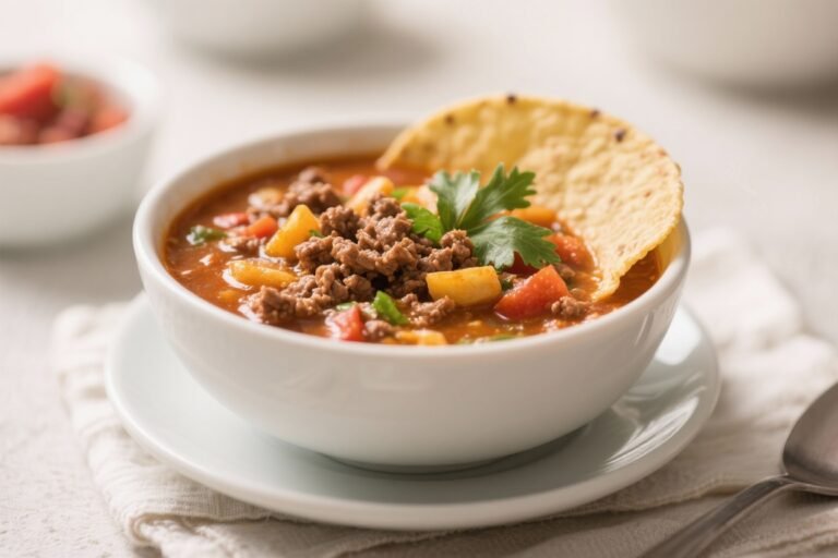 Mexican Taco Soup With Ground Beef – Cozy, Flavor-Packed, and Weeknight-Friendly