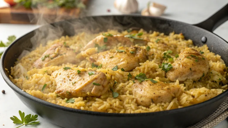 Garlic Butter Chicken and Rice Skillet: Weeknight Gold