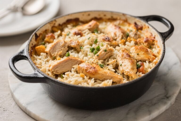 One-Pot Chicken and Rice Casserole – Cozy, Comforting, and Easy
