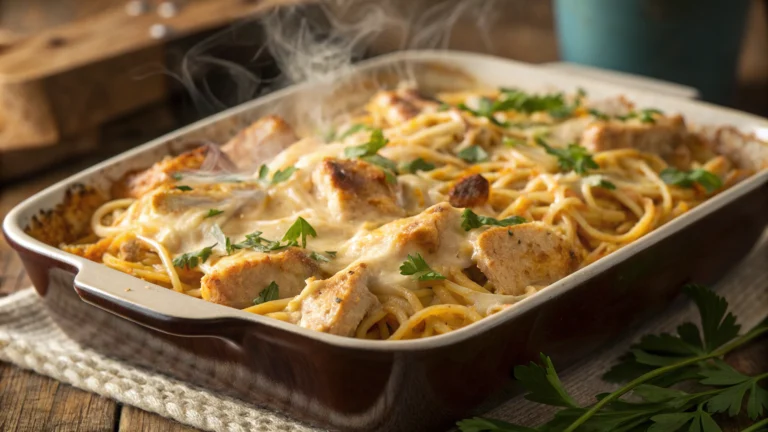 Baked Chicken Spaghetti Casserole That Breaks the Internet