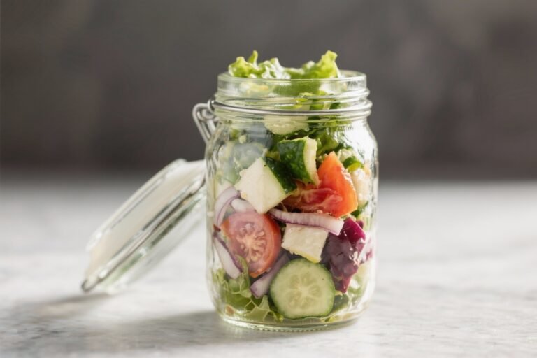 Mason Jar Greek Salad – Fresh, Easy, and Perfect for Meal Prep