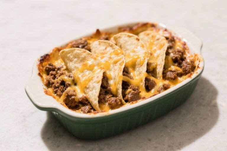 Cheesy Beef Mince Taquito Bake – A Cozy Weeknight Favorite