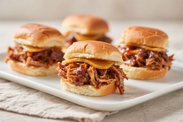 Honey BBQ Pulled Pork Sliders – Sweet, Smoky, and Perfect for Sharing