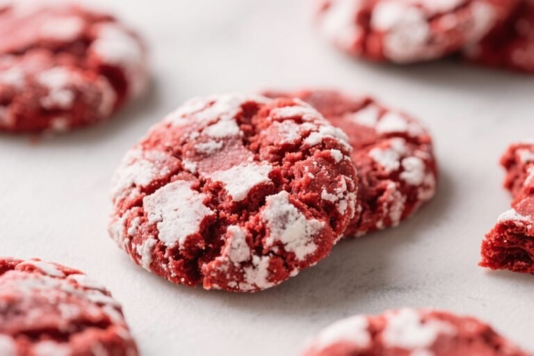 Red Velvet Crinkle Cookies – Soft, Chewy, and Festive