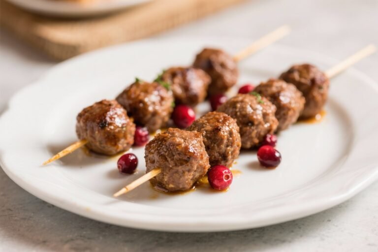 Cranberry Meatball Skewers – A Festive, Crowd-Pleasing Appetizer