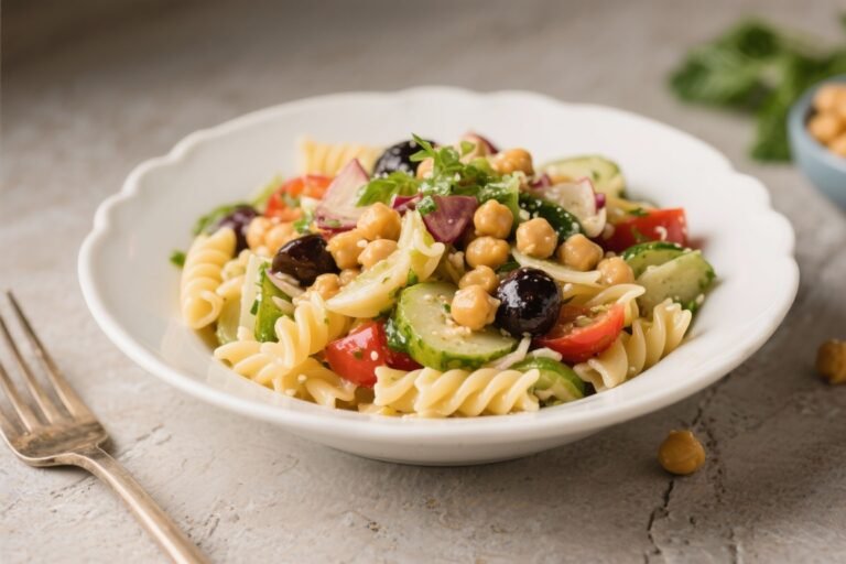 Mediterranean Chickpea Pasta Salad – Fresh, Bright, and Satisfying