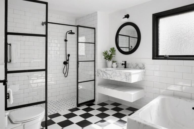 14 Black and White Bathroom Ideas That Look Luxe on Any Budget