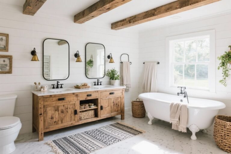 15 Farmhouse Bathroom Ideas That Feel Cozy, Chic, and Totally You