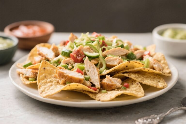 Low-Calorie Chicken Nachos – Lighter, Crunchy, and Satisfying