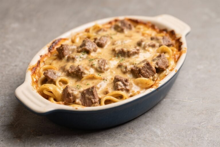 Creamy Beef and Noodle Casserole – Comforting, Family-Friendly, and Easy