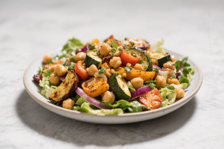 Roasted Veggie & Chickpea Salad – Hearty, Colorful, and Easy