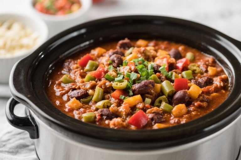 Slow Cooker Vegetarian Chili – Cozy, Hearty, and Effortless