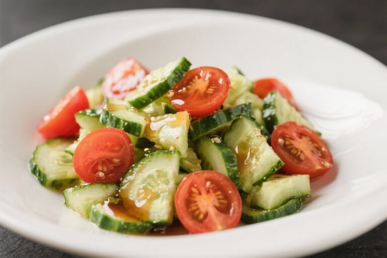 Cucumber Tomato Salad with Vinegar Dressing – Fresh, Crisp, and Ready in Minutes