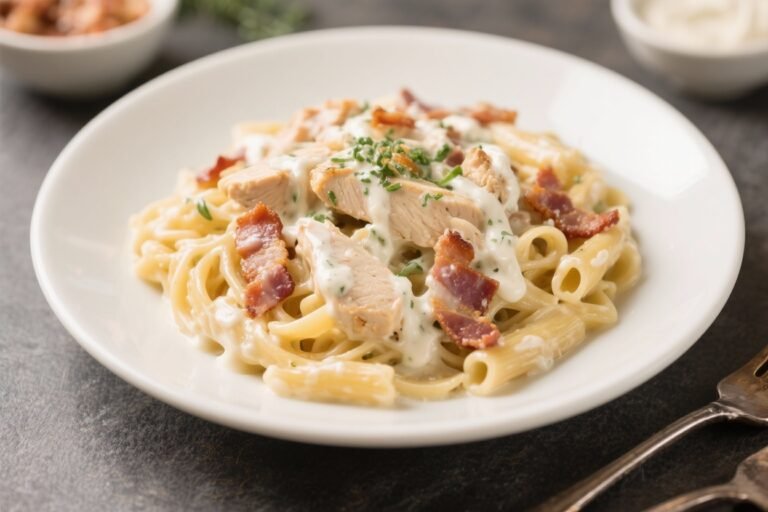 Creamy Chicken Bacon Ranch Pasta – Comforting, Savory, and Satisfying