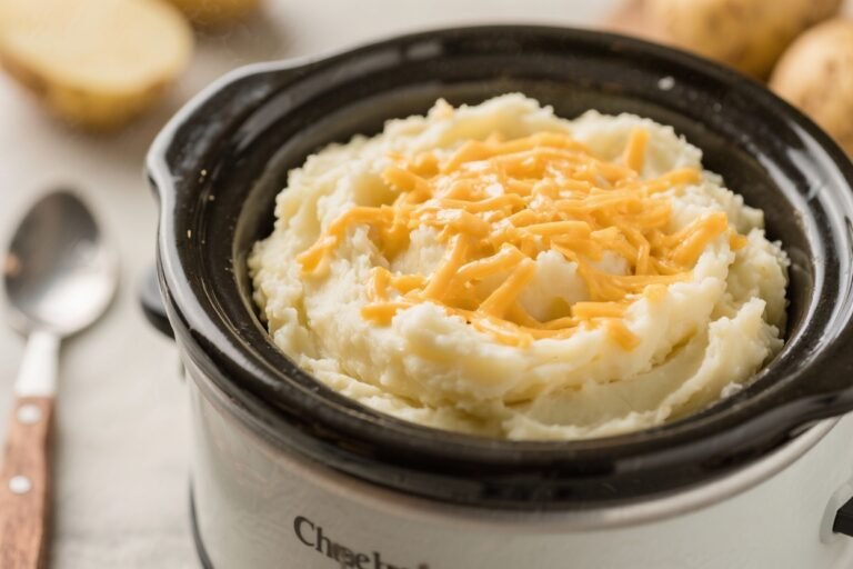 Cheesy Crockpot Mashed Potatoes – Comforting, Creamy, and Easy