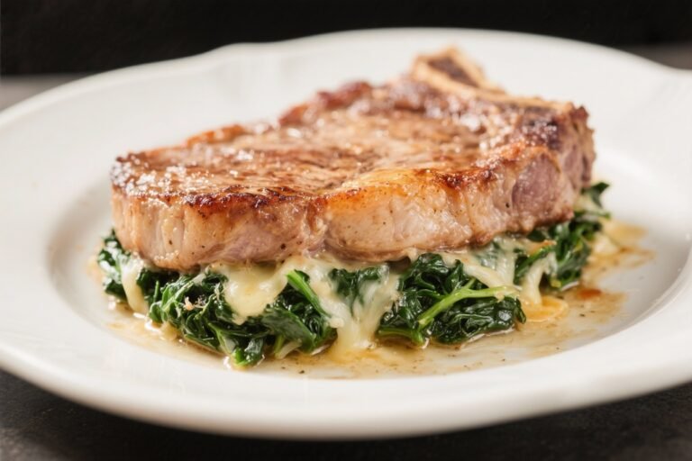 Cheesy Spinach Stuffed Low-Carb Pork Chops – Easy, Satisfying, and Flavor-Packed