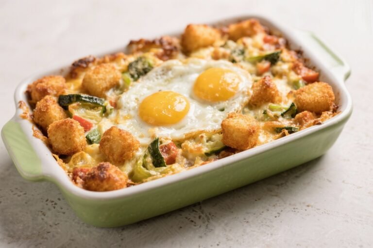 Vegetarian Tater Tot Breakfast Casserole – Cozy, Crispy, and Crowd-Friendly