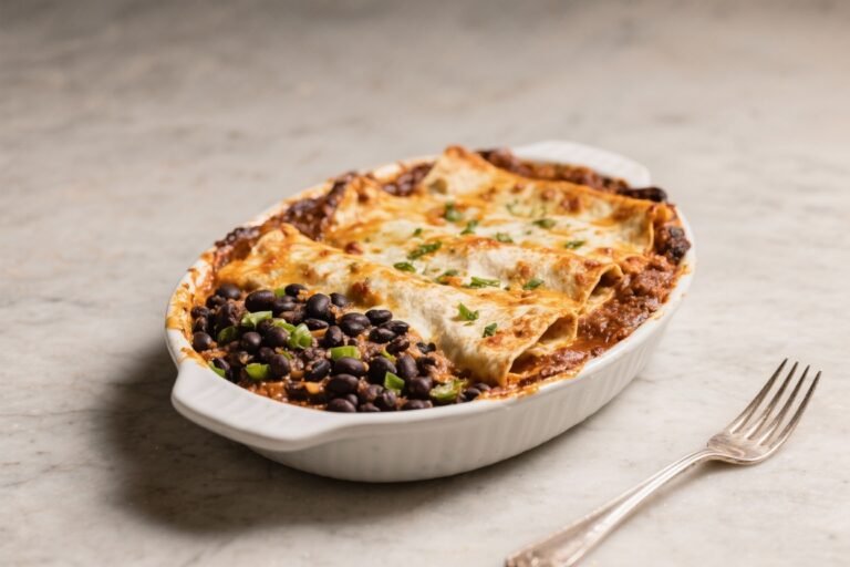 Vegetarian Black Bean Enchilada Casserole – Easy, Comforting, and Packed With Flavor