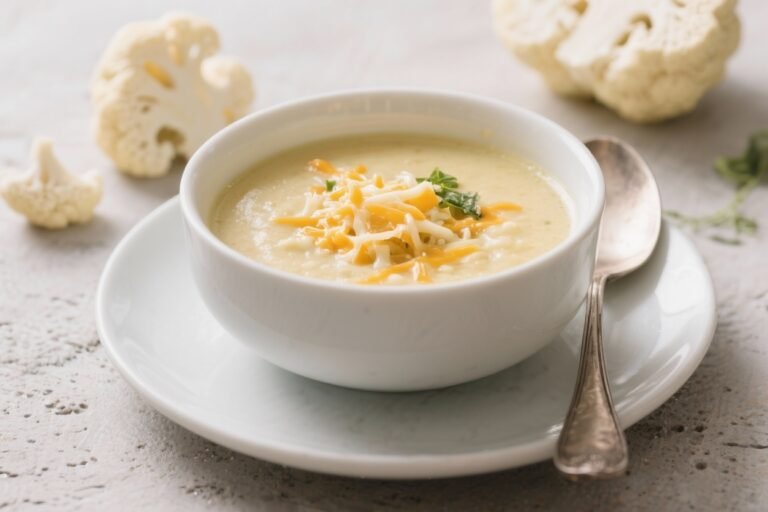Keto Cheesy Cauliflower Soup – Cozy, Creamy, and Low-Carb