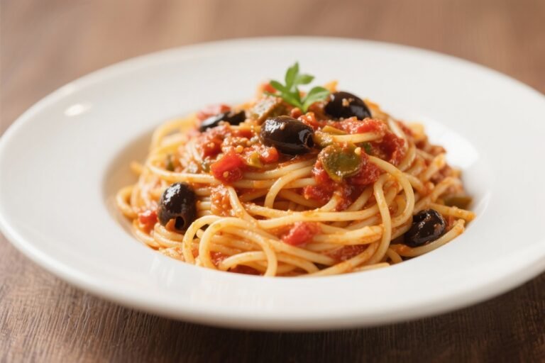 Authentic Spaghetti Puttanesca – Bold, Briny, and Weeknight Easy
