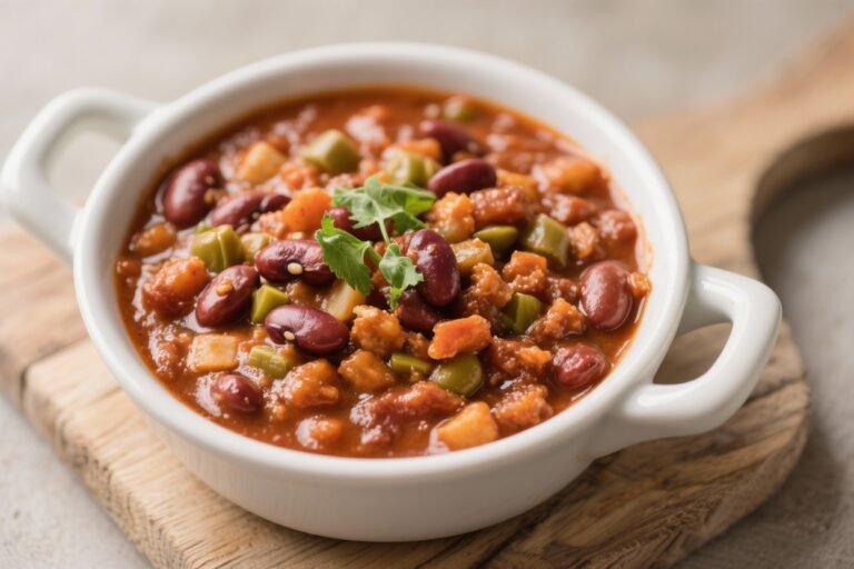 Vegetarian Bean Chili – A Cozy, Flavor-Packed One-Pot Meal