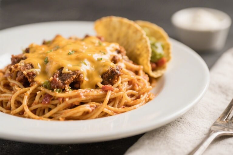 Cheesy Taco Spaghetti – A Cozy, Crowd-Pleasing Mashup