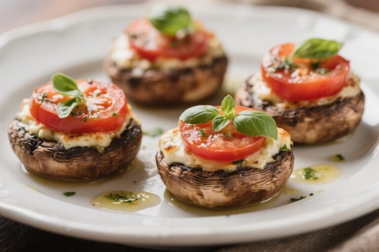 Caprese Stuffed Mushrooms – A Fresh, Cheesy Bite for Any Occasion