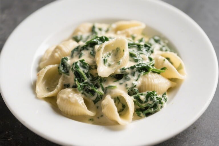 Spinach Alfredo Shells – Creamy, Comforting, and Weeknight-Friendly
