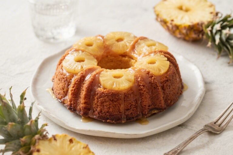Pineapple Upside Down Bundt Cake – A Sunny, Caramel-Glazed Classic